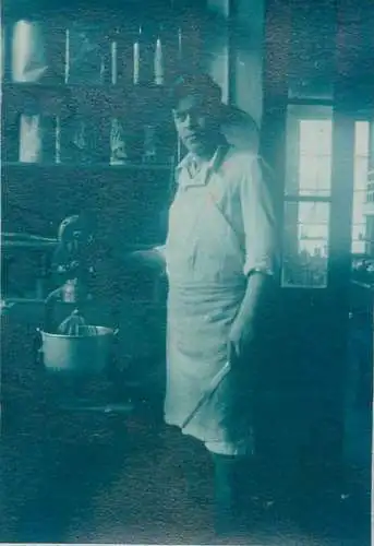 Anonymous person cooking vintage photo