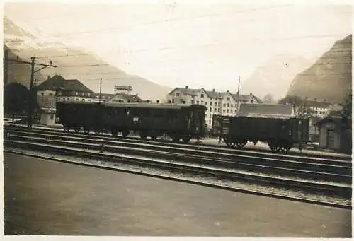 Train wagons railroad place to identify vintage photography
