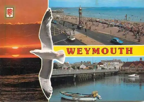 Navigation sailing vessels & boats themed postcard Weymouth clocktower beach
