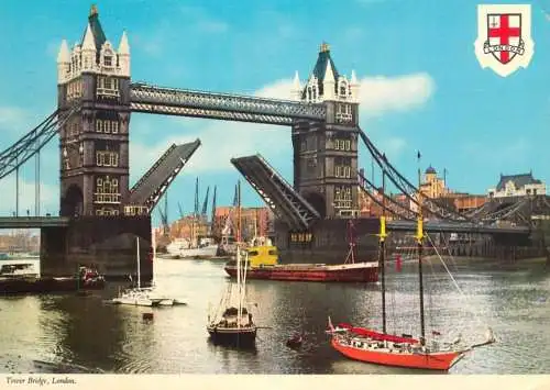 Navigation sailing vessels & boats themed postcard London Tower Brdge