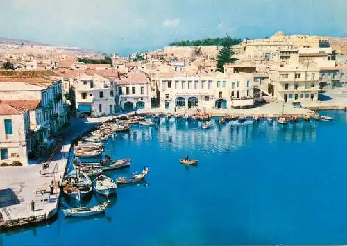 Navigation sailing vessels & boats themed postcard Crete Rehymnon harbour
