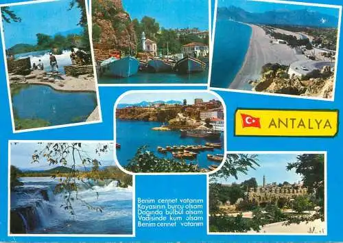 Navigation sailing vessels & boats themed postcard Antalya Akdenizin Incisi