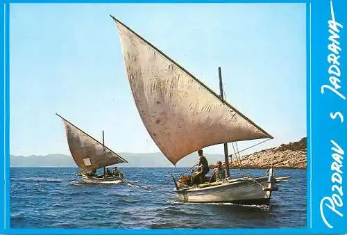 Navigation sailing vessels & boats themed postcard Pozdrav s Iadrana sailboat