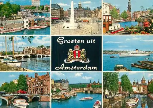 Navigation sailing vessels & boats themed postcard Amsterdam yacht barge