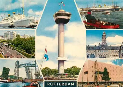 Navigation sailing vessels & boats themed postcard Rotterdam tower bridge ocean liner