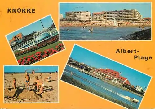 Navigation sailing vessels & boats themed postcard Knokke Albert plage fountain