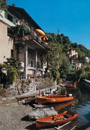 Navigation sailing vessels & boats themed postcard Porto Ronco mit Kirche Ronco
