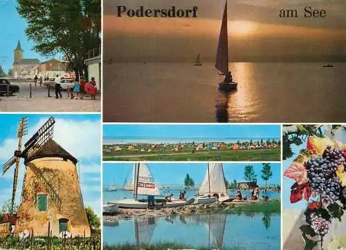 Navigation sailing vessels & boats themed postcard podersdorf am See windmill