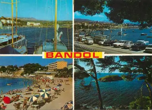 Navigation sailing vessels & boats themed postcard Bandol harbour beach