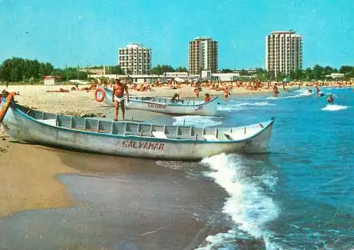 Navigation sailing vessels & boats themed postcard Romania Venus beach life boat
