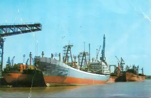 Navigation sailing vessels & boats themed postcard Romania Galati naval shipwright