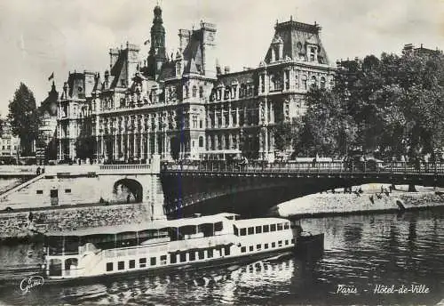 Navigation sailing vessels & boats themed postcard Paris Town hall Seine ship