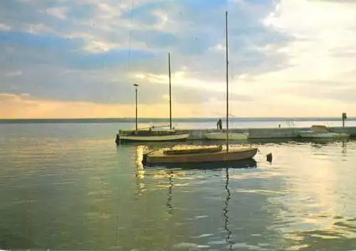 Navigation sailing vessels & boats themed postcard Romania Mamaia Siutghiol sunset
