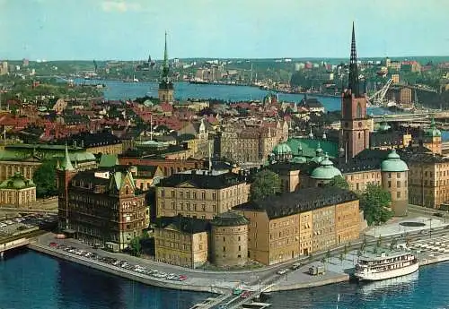 Navigation sailing vessels & boats themed postcard Stockholm city hall