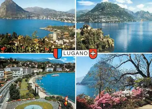 Navigation sailing vessels & boats themed postcard Lugano lake