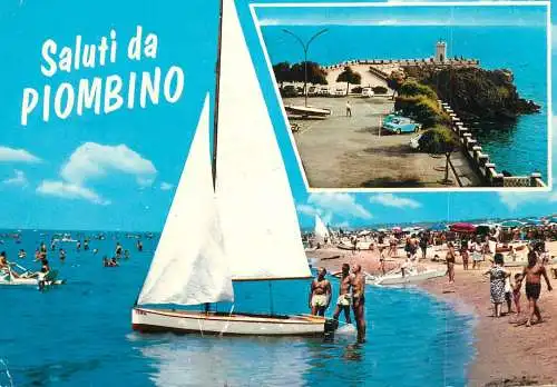 Navigation sailing vessels & boats themed postcard Piombino wind sail