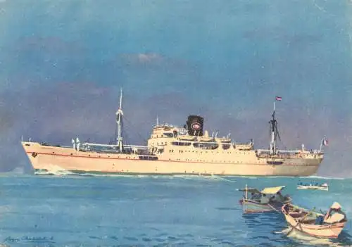 Navigation sailing vessels & boats themed postcard paquebot Azemmour  Le Maroc par Marseille