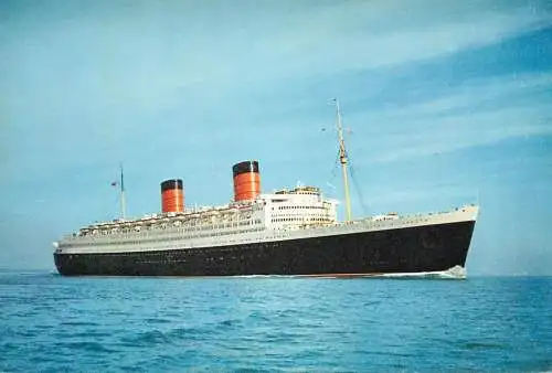 Navigation sailing vessels & boats themed postcard Cunard RMS Queen Elizabeth