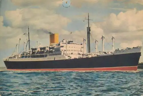 Navigation sailing vessels & boats themed postcard The New Zealand MV Ruahine