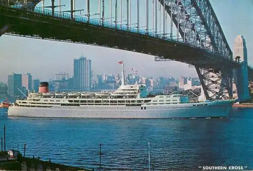 Navigation sailing vessels & boats themed postcard Southern Cross ocean liner