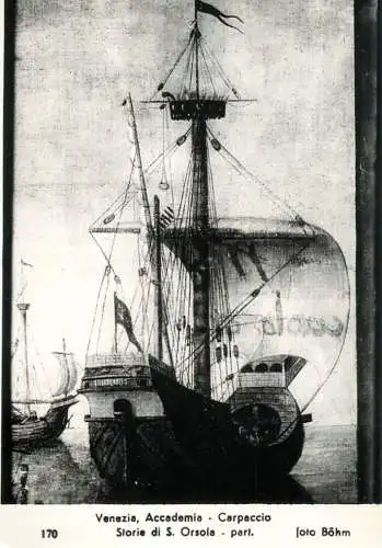 Navigation sailing vessels & boats themed postcard Venice storie di S. Orsola