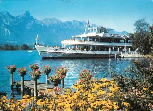 Navigation sailing vessels & boats themed postcard Thunersee mit Stockhorn 1986