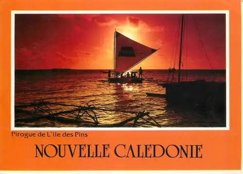 Navigation sailing vessels & boats themed postcard pirogue de l'Ile des Pins Nouvelle Caledonie