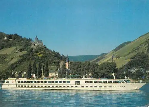 Navigation sailing vessels & boats themed postcard Rhinland line Croisialsace river cruise