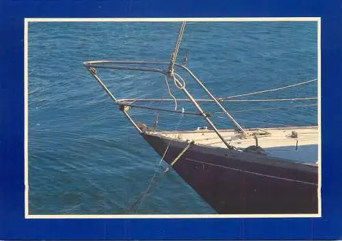 Navigation sailing vessels & boats themed postcard yacht bow