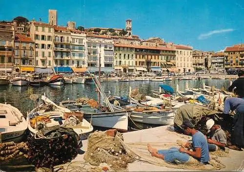Navigation sailing vessels & boats themed postcard Cannes Quai St. Pierre harbour
