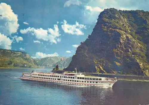 Navigation sailing vessels & boats themed postcard Rhin Loreley and MS Britannia