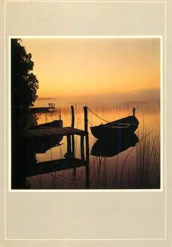 Navigation sailing vessels & boats themed postcard rowboat on lake