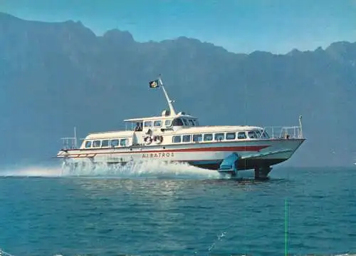 Navigation sailing vessels & boats themed postcard Lac Leman Albatros quick yacht
