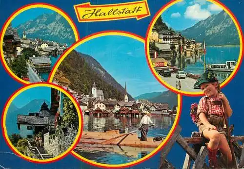 Navigation sailing vessels & boats themed postcard Hallstatt row barge