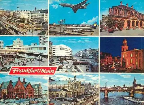 Navigation sailing vessels & boats themed postcard Frankfurt am Main airport ship