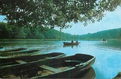 Navigation sailing vessels & boats themed postcard Romania Sibiu Dumbrava lake