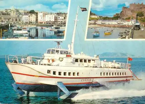 Navigation sailing vessels & boats themed postcard Hydrofoil Condor Jersey