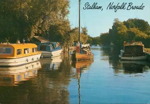 Navigation sailing vessels & boats themed postcard Stalham Norfolk Broads