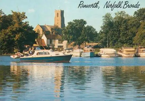 Navigation sailing vessels & boats themed postcard Ranworth Norfolk Broads