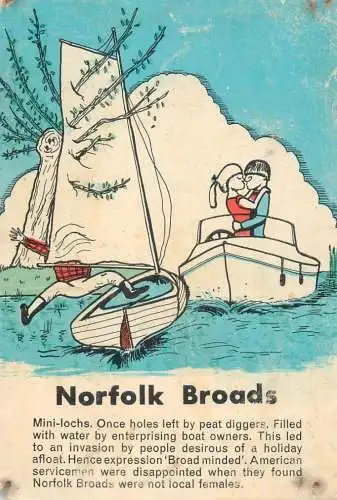 Navigation sailing vessels & boats themed postcard Norfolk broads