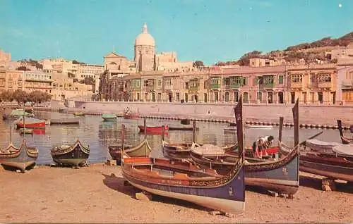 Navigation sailing vessels & boats themed postcard Malta Kalkara Creek