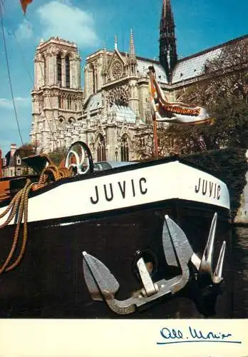 Navigation sailing vessels & boats themed postcard Juvic ship France cathedral