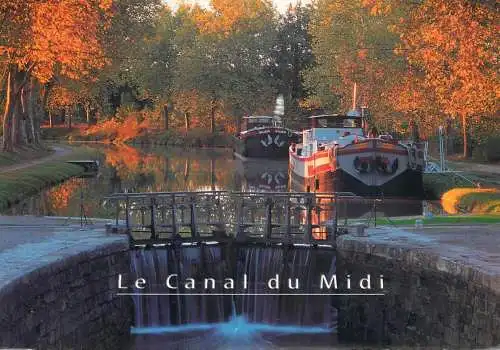 Navigation sailing vessels & boats themed postcard le canal du Midi chanel