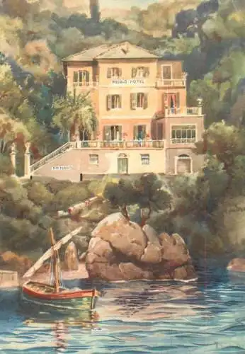Navigation sailing vessels & boats themed postcard Piccolo Hotel Portofino Mare