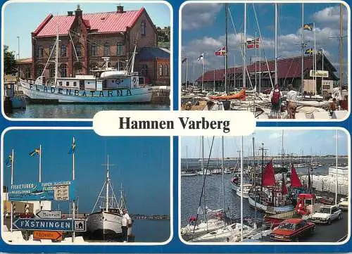 Navigation sailing vessels & boats themed postcard Hammen Varberg harbour
