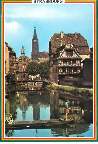 Navigation sailing vessels & boats themed postcard Strasbourg fishing boat