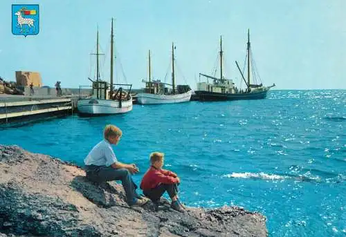 Navigation sailing vessels & boats themed postcard Ljugarns hamn