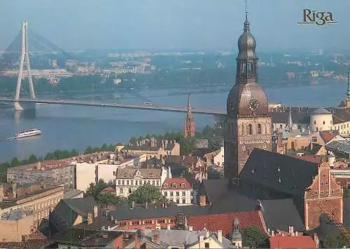 Navigation sailing vessels & boats themed postcard Old Riga panorama