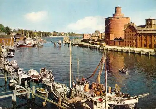 Navigation sailing vessels & boats themed postcard Ostseebad Eckernforde hafen