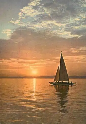 Navigation sailing vessels & boats themed postcard Balaton Lake 1965